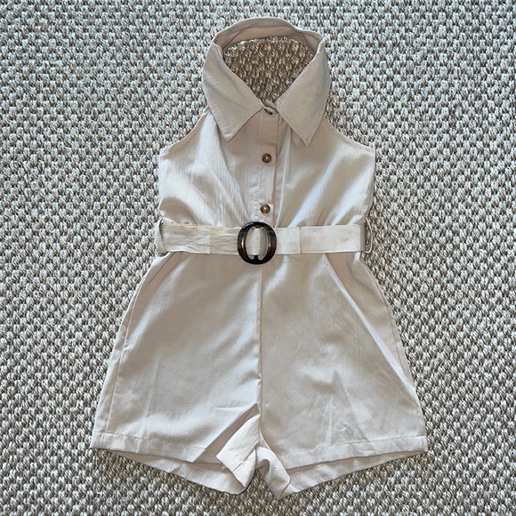 Zara Beige Halter Jumpsuit Romper size 4-5 Year - Picture 4 of 7
